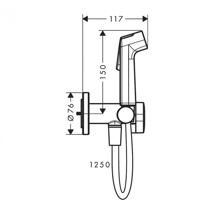 SET DUS INCASTRAT IGIENA INTIMA S CU MIXAJ, SUPORT DUS, FURTUN 1,25M, ALB MAT ( NECESITA CORP INCASTRAT 29235180) [2]