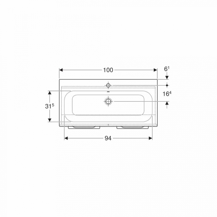 SET LAVOAR CU MARGINE INGUSTA SI MOBILIER SELNOVA SQUARE CU 2 USI 100 LAVA [2]