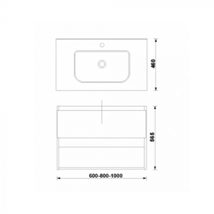 MOBILIER DAILY 100X46X56.5 ANTRACIT LUCIOS,1 SERTAR+RAFT,CU LAVOAR [2]