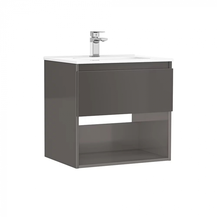 MOBILIER DAILY 60X46X56.5 ANTRACIT LUCIOS,1 SERTAR+RAFT,CU LAVOAR [1]