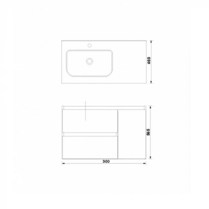 MOBILIER DAILY 90X46X56.5 ALB LUCIOS, 2 SERTARE+1 USA,CU LAVOAR [3]
