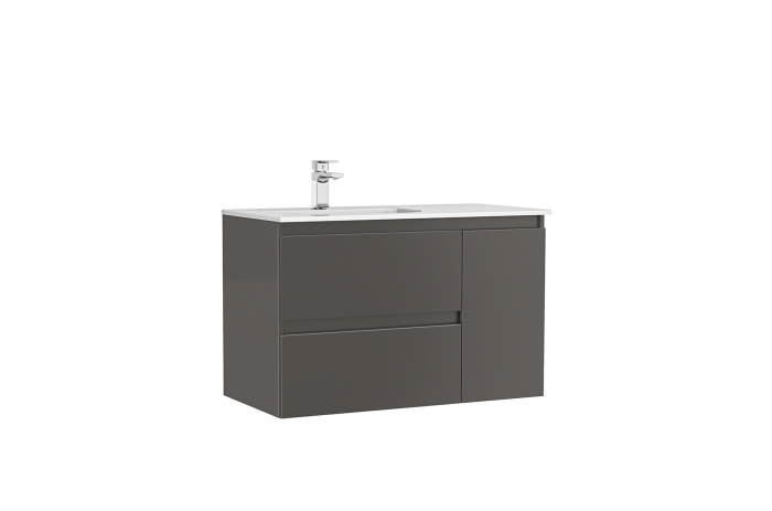 MOBILIER DAILY 90X46X56.5 ANTRACIT LUCIOS, 2 SERTARE+1 USA,CU LAVOAR [1]