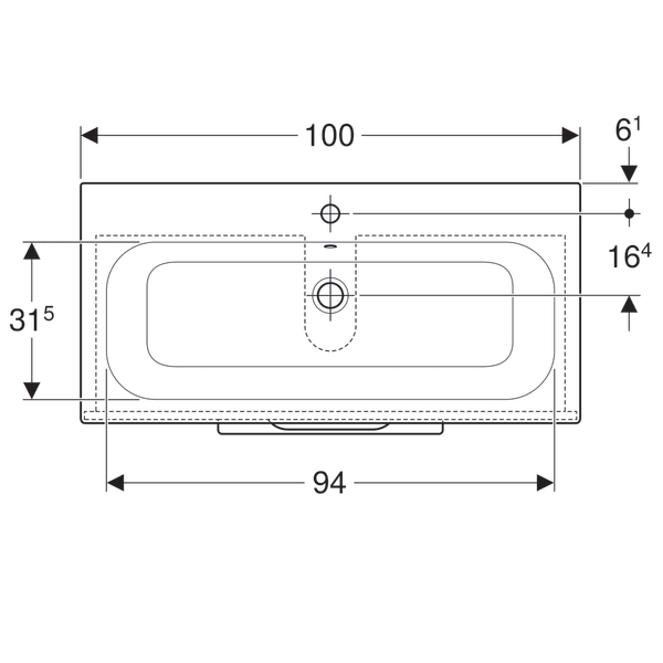 MOBILIER 100 CM SELNOVA SQUARE CU LAVOAR, DOUA SERTARE,NUC AMERICAN HICKORY DESCHIS [2]