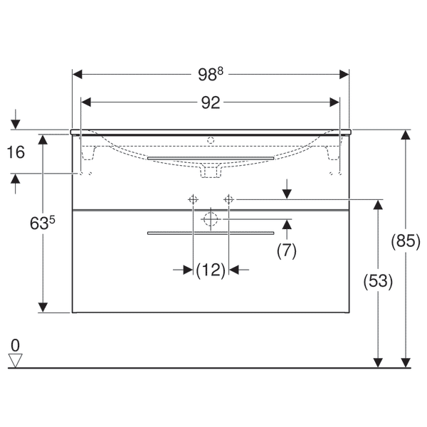 MOBILIER 100 CM SELNOVA SQUARE CU LAVOAR, DOUA SERTARE,NUC AMERICAN HICKORY DESCHIS [3]