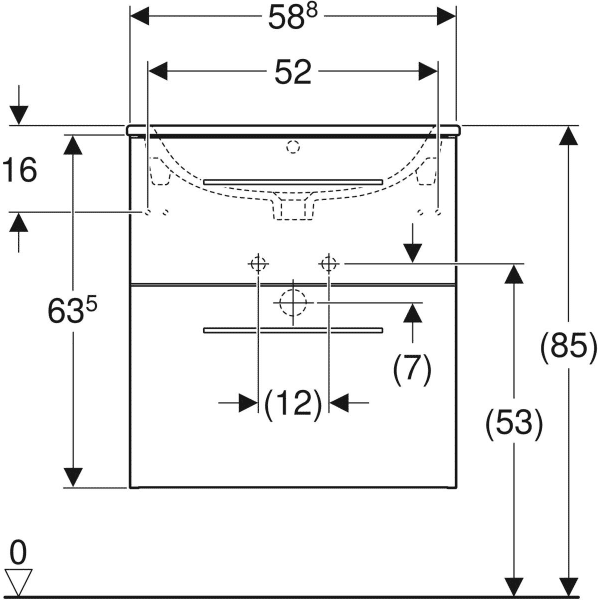 MOBILIER 60 CM SELNOVA SQUARE CU LAVOAR, DOUA SERTARE,LAVA [3]