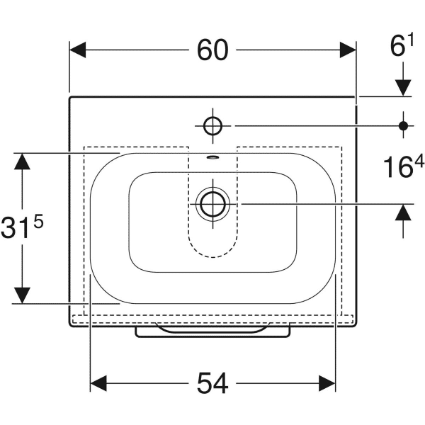 MOBILIER 60 CM SELNOVA SQUARE CU LAVOAR, DOUA SERTARE,NUC AMERICAN HICKORY DESCHIS [2]