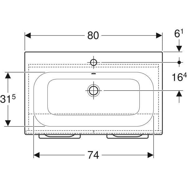 SET LAVOAR CU MARGINE INGUSTA SI MOBILIER SELNOVA SQUARE CU 2 USI 80  NUC AMERICAN HICKORY [2]