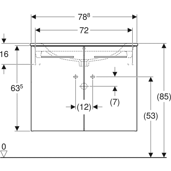 SET LAVOAR CU MARGINE INGUSTA SI MOBILIER SELNOVA SQUARE CU 2 USI 80  NUC AMERICAN HICKORY [3]