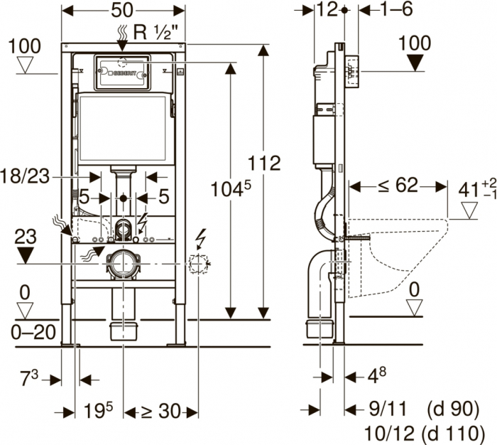 PREPACK WC UP 100 CU CLAPETA DELTA 51 ALBA SI SET FIXARE [2]