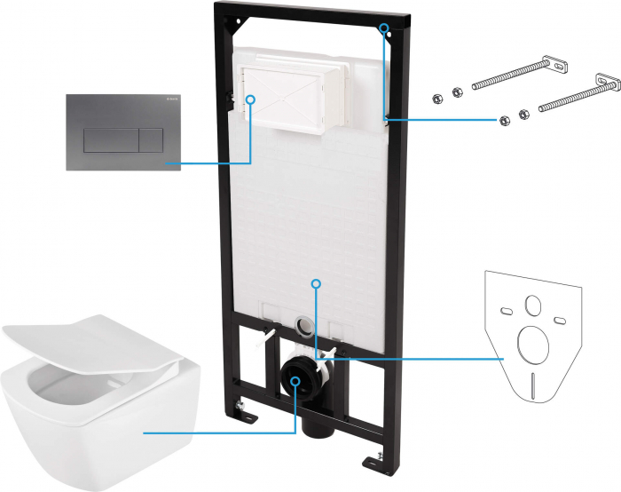 Set WC, îngropat, 6 în 1, Deante, ,titan [1]
