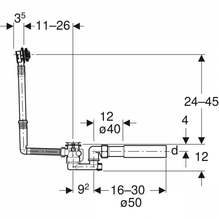 SIFON CADA DIAM.52 MM CU ACTIONARE PRIN ROTIRE [2]