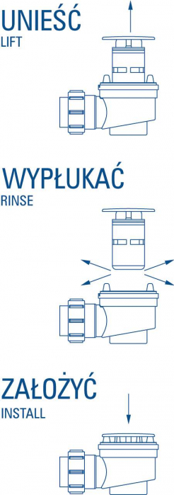 Sifon cădiță de duș, curățat de sus, Deante, ,Cromat [3]