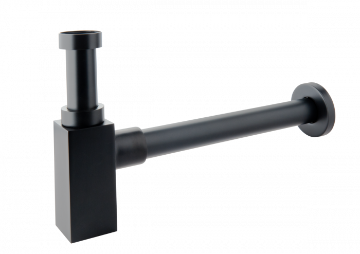 SIFON LAVOAR RECTANGULAR TIP BUTELIE KLEOME DIN ALAMA 1 1/4X32 MM, NEGRU [1]