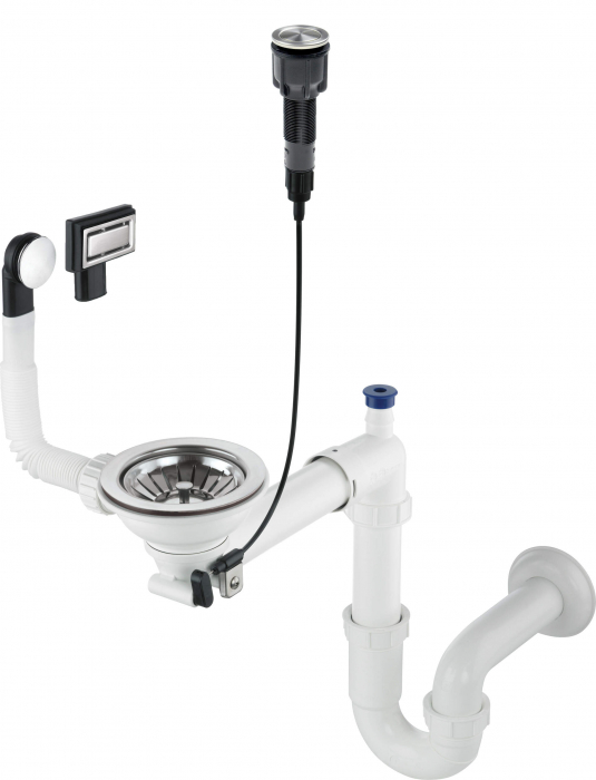 Sifon pentru chiuveta din granit, 1-cuvă - Space-Saver, Deante, ,oțel [1]