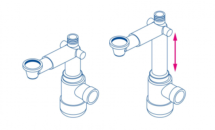 Sifon pentru lavoar, telescopic, Deante, ,WHITE [3]