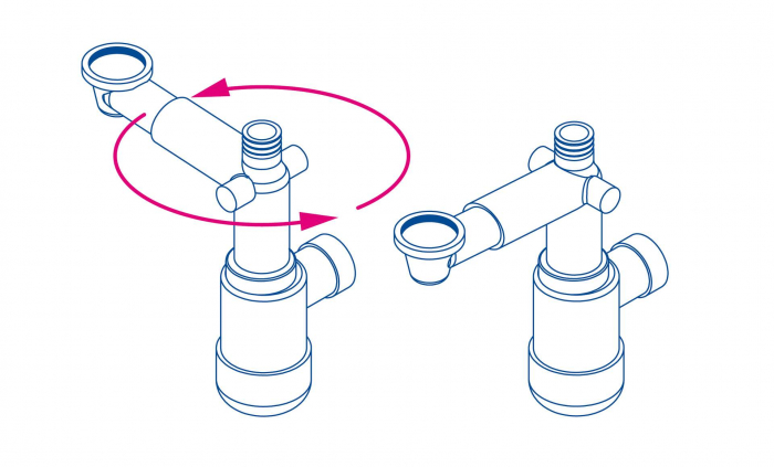 Sifon pentru lavoar, telescopic, Deante, ,WHITE [2]