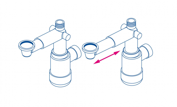 Sifon pentru lavoar, telescopic, Deante, ,WHITE [4]