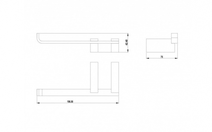 SUPORT HARTIE IGIENICA FARA APARATOARE DESIGN, DE STANGA [2]