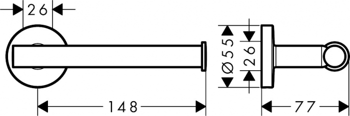 SUPORT HARTIE IGIENICA FARA APARATOARE LOGIS UNIVERSAL, CROM [2]
