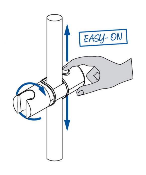 Suport pentru dușul de mână, pentru bara glisantă, Deante, ,Cromat [2]