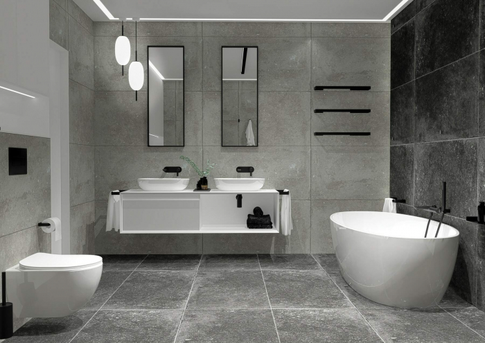 Agățătoare cu montare pe perete, pentru prosoape - 60 cm, Deante, Mokko,Negru [6]