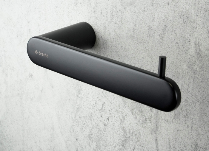 Suport pentru hârtie igienică, montare pe perete, Deante, Round,Negru [3]