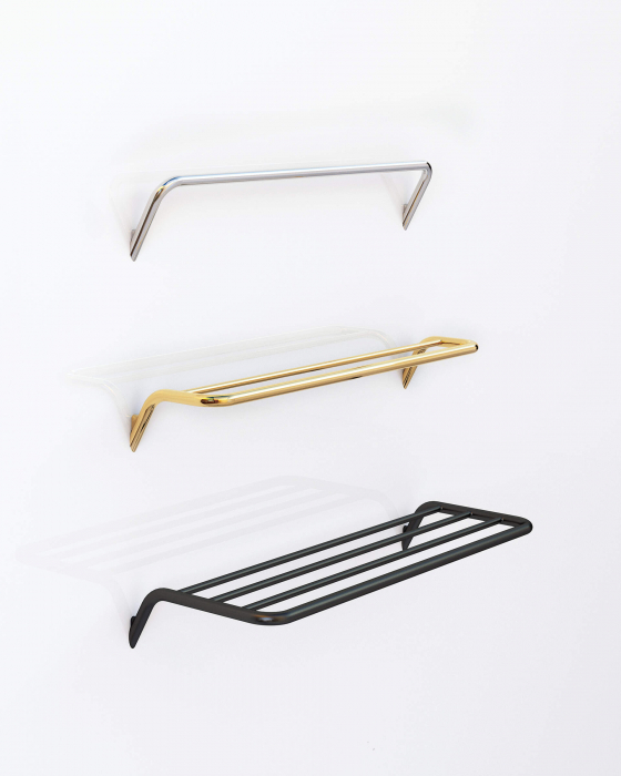 Suport pentru prosoape, dublu - montare pe perete, Deante, Silia,auriuiu [4]