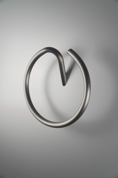 Suport pentru prosoape, montare pe perete - rotund, Deante, Silia,Titanium [3]