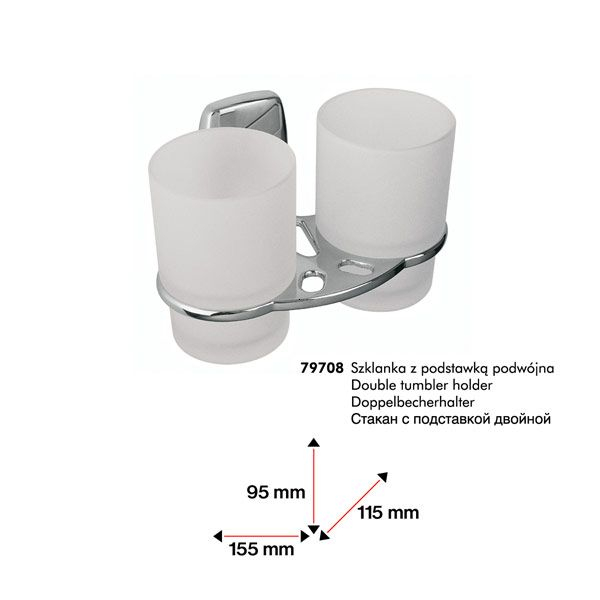 PAHAR CU SUPORT DUBLU OREGON STICLA CROM SATIN [1]