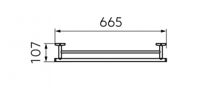 SUPORT PROSOP DUBLU MERIDA 600 MM, NEGRU-ROZ AURIU [2]