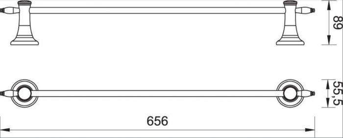 SUPORT PROSOP SIMPLU LACRIMA 600 MM, BRONZ [2]