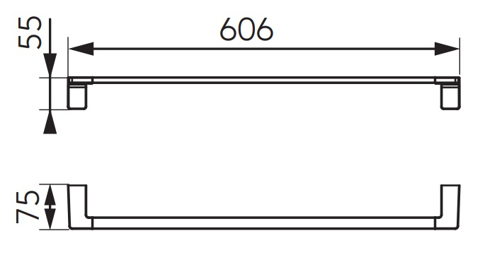 SUPORT PROSOP SIMPLU PIAZZA 600 MM, NEGRU [2]