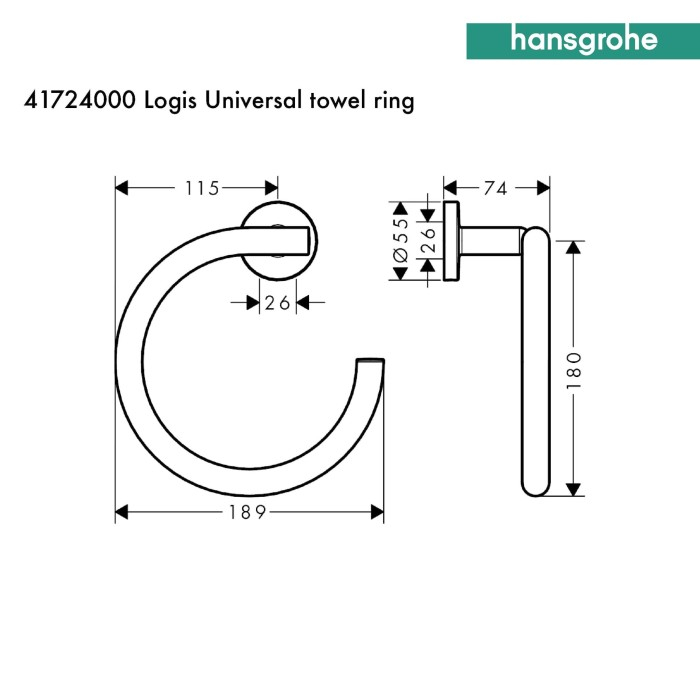 SUPORT PROSOP INELAR LOGIS UNIVERSAL, CROM [2]
