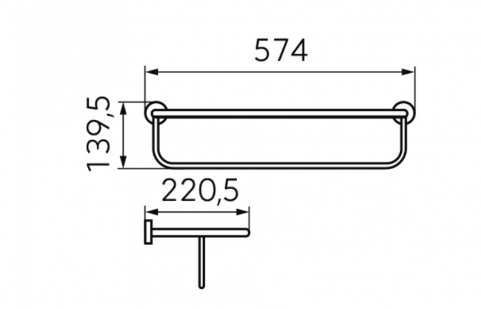 SUPORT PROSOAPE CU BARA PROSOP MERIDA 574 MM, NEGRU-ROZ AURIU [2]
