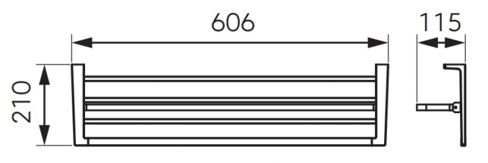 SUPORT PROSOAPE CU BARA PROSOP PIAZZA 600 MM, NEGRU [2]