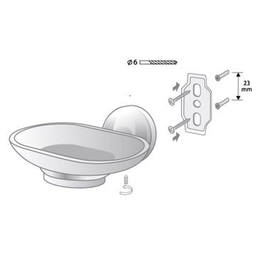 SAPUNIERA CU SUPORT ONTARIO STICLA CROM [2]