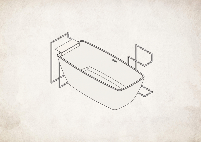 Umeraș de podea, cu raft [3]