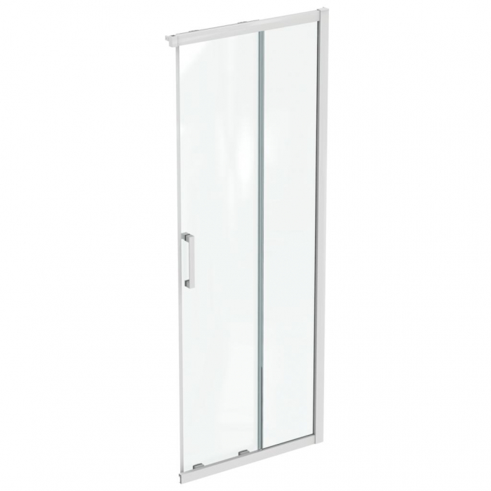CABINA DE DUS PATRATA CONNECT 2, 80X80CM, H. 195, USI CULISANTE, STICLA 6MM TRATATA IDEALCLEAN, PROFIL ALB MAT (NECESAR 2 BUC PT A FORMA O CABINA) [1]