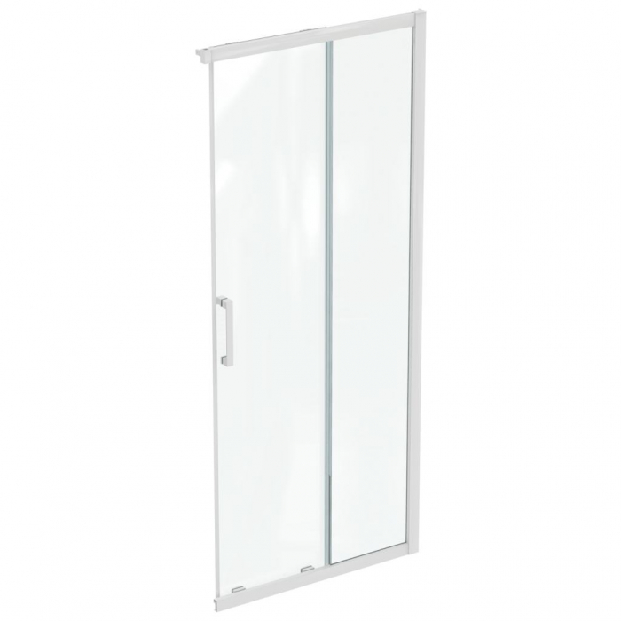 CABINA DE DUS PATRATA CONNECT 2, 90X90CM, H. 195, USI CULISANTE, STICLA 6MM TRATATA IDEALCLEAN, PROFIL ALB MAT (NECESAR 2 BUC PT A FORMA O CABINA) [1]
