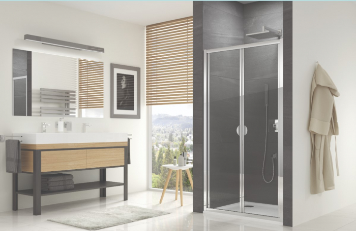 Usa de dus pliabila ,cu profil cromat lucios ,80*1900,Sanswiss  Ocelia [1]