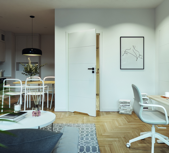 Usa de interior Porta Doors Vector E,vopsea standard alb ,miez fagure de stabilizare [2]