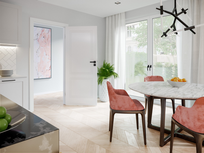 **Porta Vector V – Ușă interioară modernă, vopsită albă, disponibilă cu livrare rapidă [2]