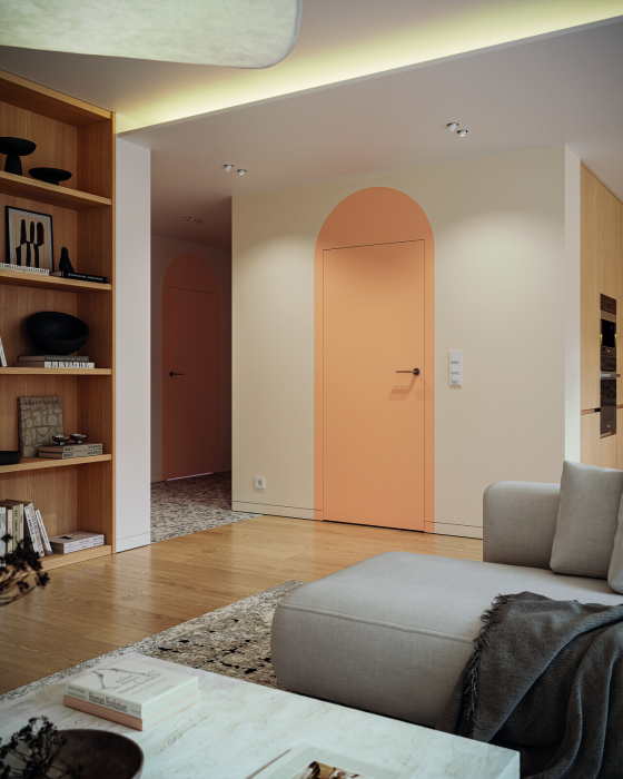 Usa filomuro Porta Doors Hide cu  falt  ascuns(deschidere in interior)-3 balamale 3D ,usa cu miez din pal perforat [4]