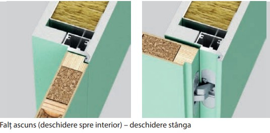 Usa filomuro Porta Doors Hide cu  falt  ascuns(deschidere in interior)-3 balamale 3D ,usa cu miez din pal perforat [10]