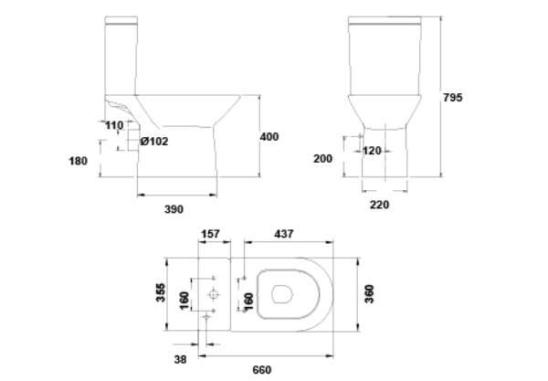 VAS WC ARIS RIMLESS 66X36 EVACUARE LATERALA [2]