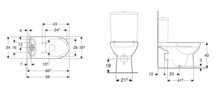 VAS WC PE PARDOSEALA SELNOVA RIMFREE PENTRU REZERVOARE APARENTE ,EVACUARE ORIZONTALA ,ALB [2]