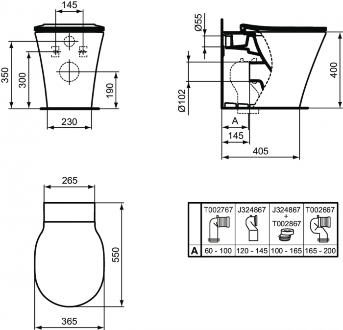 VAS WC CONNECT AIR F/S STATIV BTW PENTRU REZERVOR INCASTRAT AQUABLADE [3]