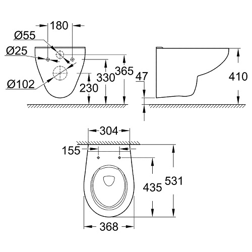 VAS WC BAU CERAMIC SUSPENDAT RIMLESS [3]