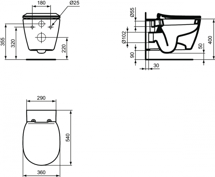VAS WC CONNECT SUSPENDAT CU PRINDERI ASCUNSE [2]