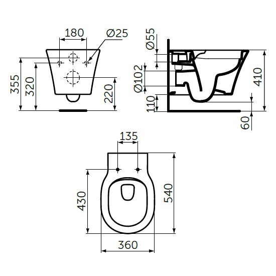 VAS WC CONNECT AIR SUSPENDAT RIMLESS SILK BLACK [3]